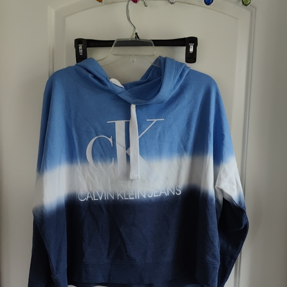 Calvin Klein Jeans Blue White Ombre Pullover Hoodie